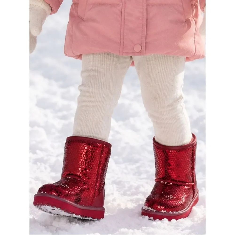 UGG Red Classic 2 Gel Hearts Boot Youth Sz 6 Girly Winter Valentines Indie Sweet